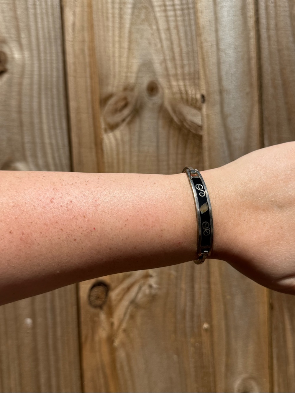 Vintage Alpaca hinge bracelet